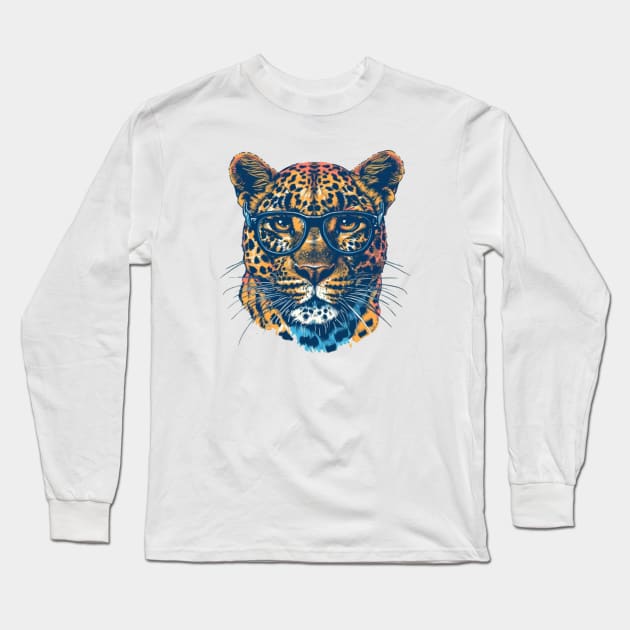 Spotted Specs Appeal: The Classy Cat with Shades! Long Sleeve T-Shirt by Carnets de Turig